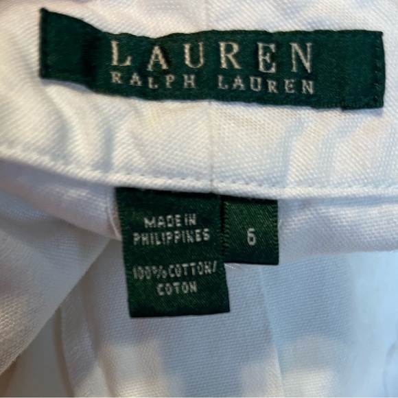 Lauren Ralph Lauren White Flat Front Bermuda Shorts Sz 6 EUC - Picture 3 of 3